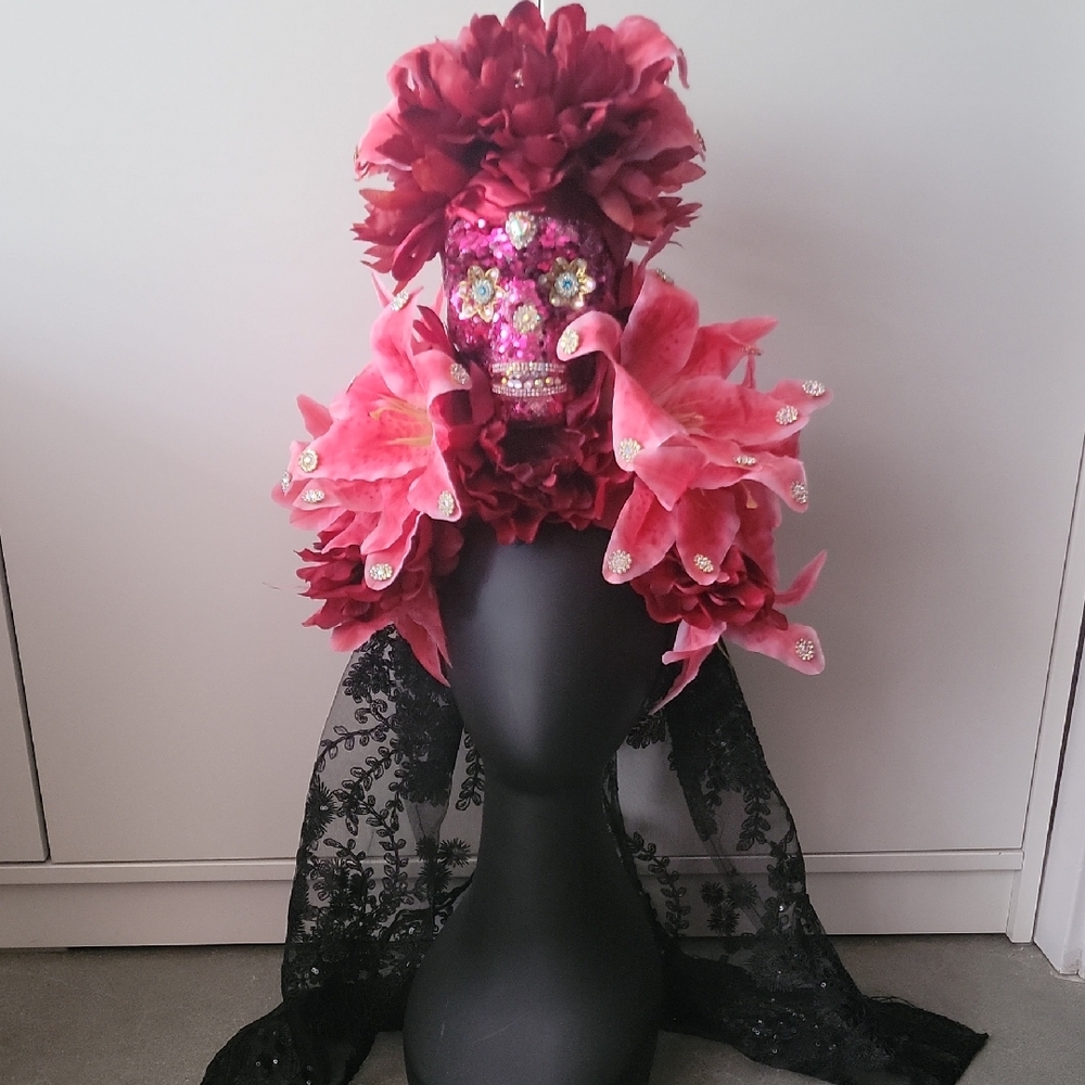 Flower Skull Headpiece Costume Headdress